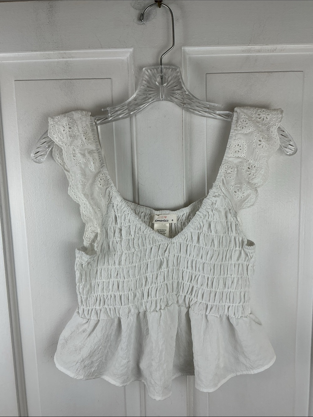 Urban Romantics Cropped Eyelet Top Size M